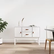 Szafki do salonu - Lumarko Szafka, biała, 110x40x78 cm, lite drewno sosnowe - miniaturka - grafika 1