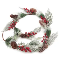 Ozdoby bożonarodzeniowe - Girlanda świąteczna oszroniona z szyszkami nad okno drzwi 140 cm - miniaturka - grafika 1