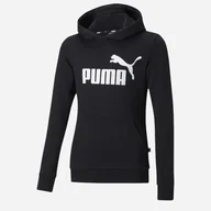 Bluzy dla dziewczynek - Młodzieżowa bluza z kapturem dziewczęca Puma Ess Logo Hoodie Tr G 58703001 140 cm Czarna (4063697161061) - miniaturka - grafika 1