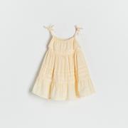 Sukienki i spódniczki dla dziewczynek - Reserved - Bawełniana sukienka na ramiączkach - Żółty - miniaturka - grafika 1