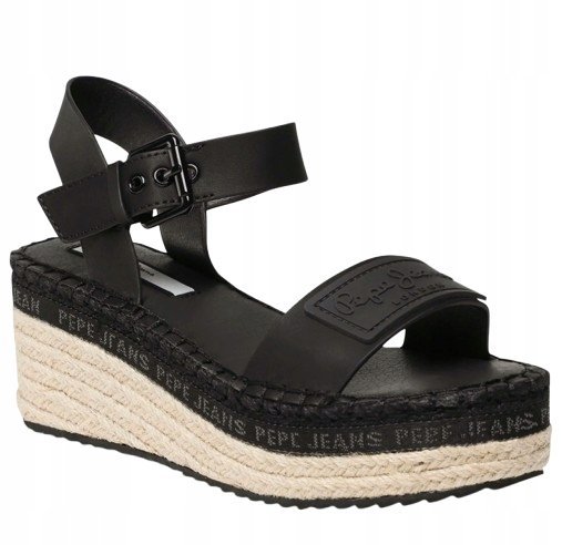 Pepe Jeans Witney Brand Damskie Buty Czarne Sandały Espadryle 40 Awe