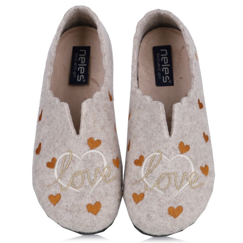 Pantofle damskie hiszpańskie Neles T83-27334 BEIGE R.35