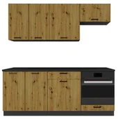 Meble kuchenne - Komplet mebli kuchennych grafit + dąb artisan N1-F80 - miniaturka - grafika 1