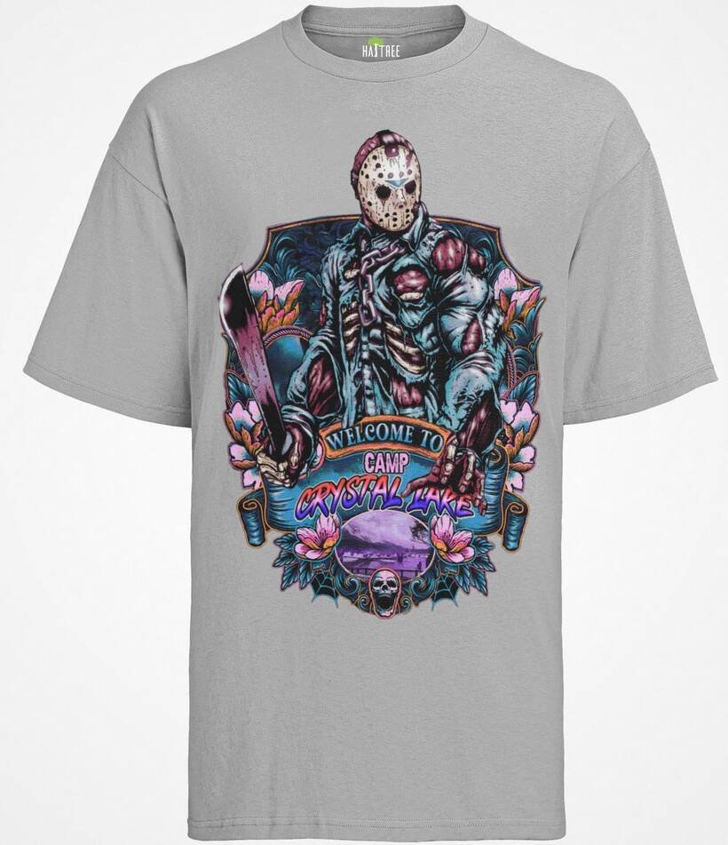 Horror crystal lake halloween bawełna organiczna t-shirt męski oversize zabójca krzyk zabójca okrągły dekolt koszulka męska film