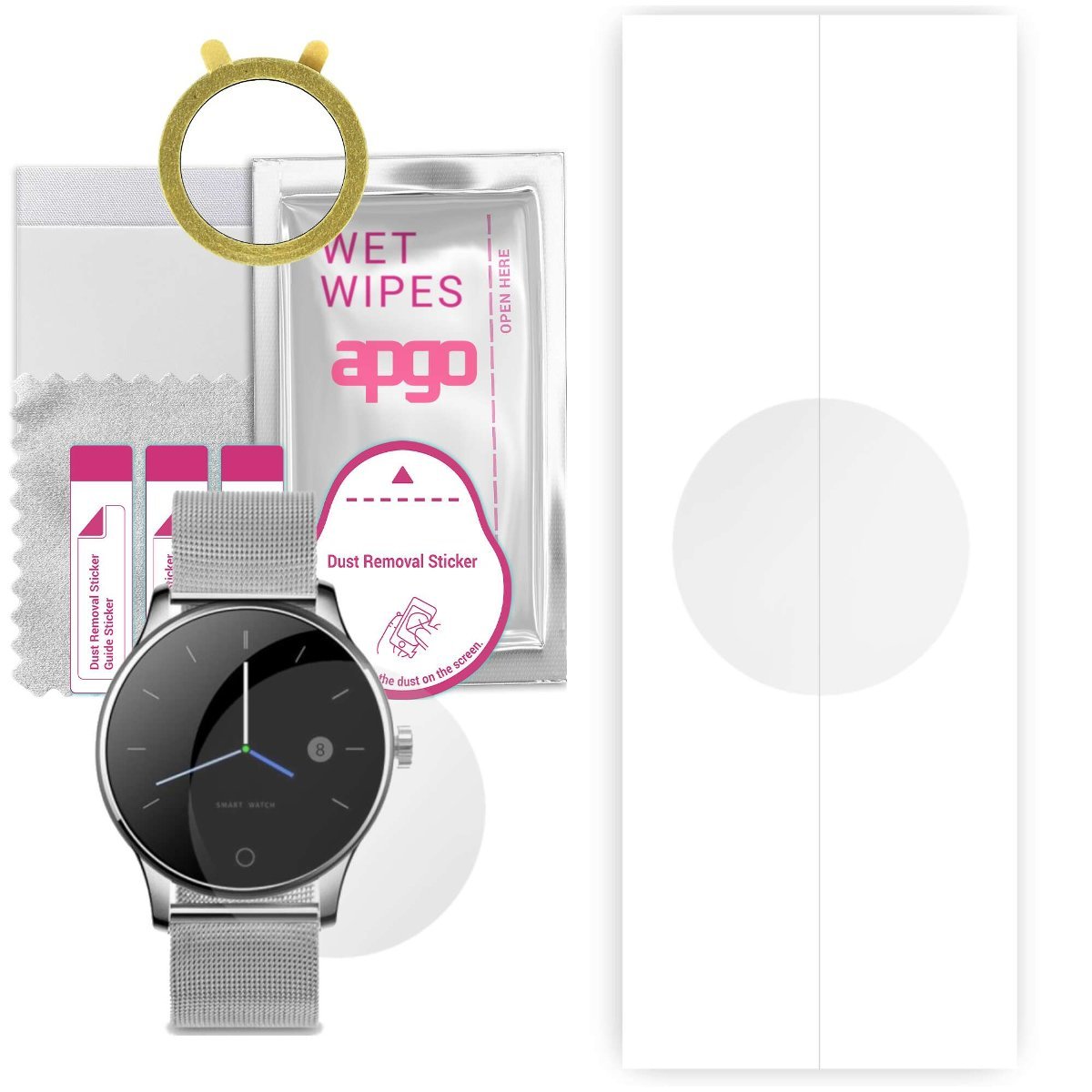 1x Folia hydrożelowa do Overmax Touch 2.5 - apgo Smartwatch Hydrogel Protection Ochrona na ekran smartwatcha