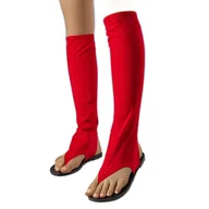 Klapki i japonki damskie - Czerwone japonki z długą cholewką Irma - Inna marka - miniaturka - grafika 1