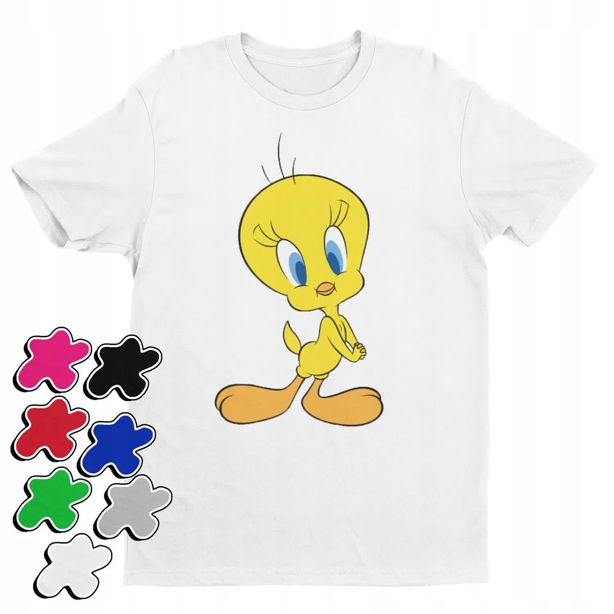 Koszulka T-Shirt Dziecięca Z Nadrukiem Tweety Kanarek Looney -M 134-140