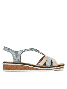 Rieker Sandały V36G4-40 Niebieski - Sandały damskie - miniaturka - grafika 1