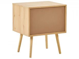 Szafka nocna 2 szuflady fronty rattanowe jasne drewno PEROTE - Szafki do salonu - miniaturka - grafika 7