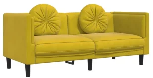Aksamitna żółta sofa do salonu A5-N65 - Sofy i kanapy Aksamitna żółta sofa do salonu A5-N65 - Sofy i kanapy - miniaturka - grafika 1
