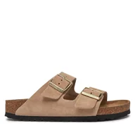 Klapki i japonki damskie - Klapki Birkenstock Arizona zamsz 1029260 Beżowy - miniaturka - grafika 1