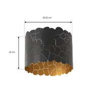 Lampy sufitowe - Lampa sufitowa Lindby Aralena, czarny/złoty, metal, Ø 26 cm - miniaturka - grafika 1