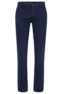 Skarpetki męskie - BOSS Męskie spodnie Schino-Slim D Slim-fit z rozciągliwej bawełny satynowej, NIEBIESKI, 46 - grafika 1