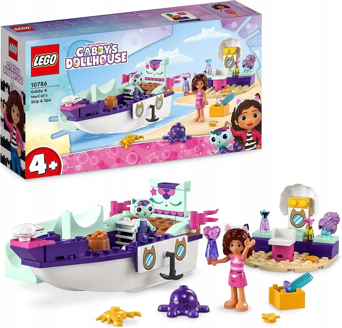 LEGO Gabby's Dollhouse KOCI DOMEK GABI STATEK I SPA 10786 ZESTAW PREZENT