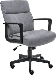 Fotel biurowy, krzesło biurowe Beliani Krzesło biurowe BYRON Szary - Fotele i krzesła biurowe - miniaturka - grafika 1