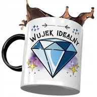 Kubki - Kubek Czarny dla Wujka Wuja Wujaszka na Prezent z Nadrukiem ze Zdjęciem+ Opakowanie na prezent (wzór 01) - miniaturka - grafika 1