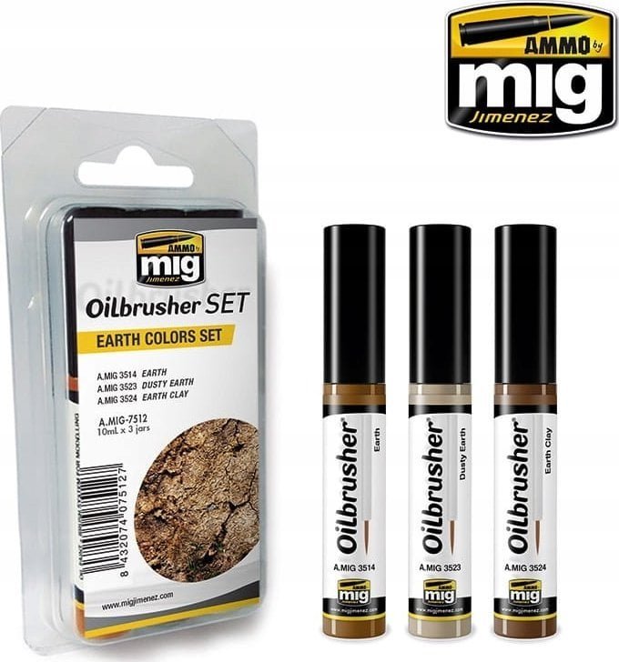 Vallejo Ammo: Oilbrusher Set - Earth Colors Set