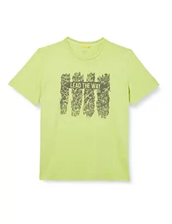 Koszulki męskie - camel active Męski t-shirt z krótkim rękawem z bawełny organicznej, zielony (Lime Green), S - grafika 1