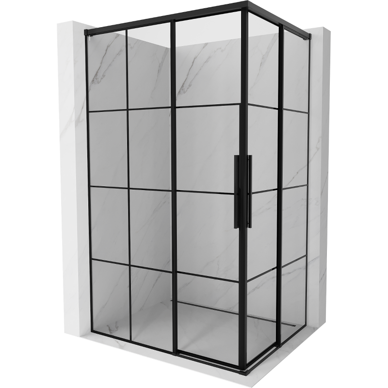 Mexen Rox Duo kabina prysznicowa rozsuwana 120 x 85 cm, czarna kratka, czarna - 8C2D-120-085-70-77