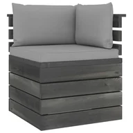 Sofy ogrodowe - vidaXL vidaXL Ogrodowa sofa narożna z palet, z poduszkami, drewno sosnowe - miniaturka - grafika 1