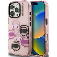 Etui i futerały do telefonów - Etui KARL LAGERFELD Iml Multi K&C Head Pattern do Apple iPhone 16 Pro Różowy - miniaturka - grafika 1