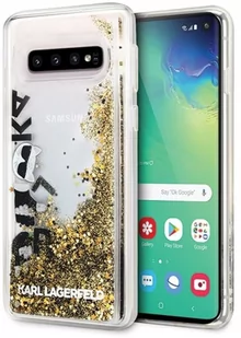 Karl Lagerfeld Etui Hardcase Samsung G970 S10e KLHCS10LROGO czarno-złoty Glitter - Etui i futerały do telefonów - miniaturka - grafika 1