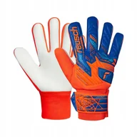 Piłka nożna - Rękawice bramkarskie Reusch Attrakt Starter Solid Junior pomarańczowo-niebi - miniaturka - grafika 1