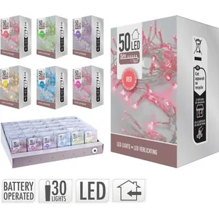 Lampki wewnętrzne 50 LED mix kolorów - Oświetlenie świąteczne - miniaturka - grafika 1