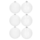 Bombki - Bombki choinkowe 6 szt. zawieszki na choinkę ozdoby świąteczne 10 cm białe - miniaturka - grafika 1