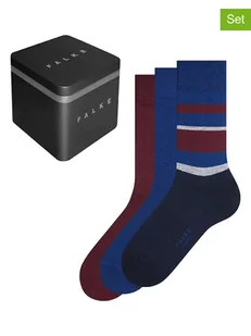 Falke Skarpety antypoślizgowe (3 pary) "Happy Box" w kolorze granatowo-czerwonym - Skarpetki męskie - miniaturka - grafika 1