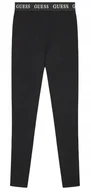 Legginsy - Guess Czarne Legginsy Dziecięce Z Logo W Pasie Proste Klasyczne 136-146 Gna - miniaturka - grafika 1