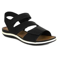 Sandały damskie - GEOX Sandały damskie na rzepy Black czarne-40 - miniaturka - grafika 1