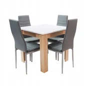 Stoły z krzesłami - Zestaw stół Modern 80x80 4 szare krzesła Nicea - miniaturka - grafika 1