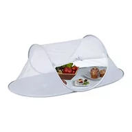 Pozostałe akcesoria kuchenne - Relaxdays Osłona na muchy, składana osłona na owoce, ciasto, wys. x szer. x gł.: 40 x 110 x 58 cm, osłona owocowa, szara/biała - miniaturka - grafika 1