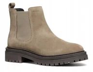 Botki damskie - GEOX BOTKI SKÓRZANE BRĄZOWE WSUWANE DAMSKIE 39 Ż8B - miniaturka - grafika 1