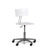 Fotele i krzesła biurowe - B2B Partner Krzesło robocze SALLY niskie na kółkach, białe 280705 - miniaturka - grafika 1