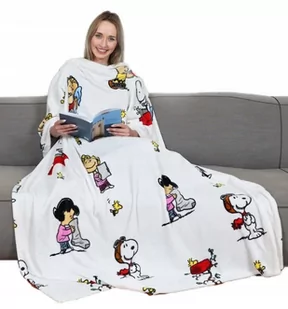 Premium Ciepły Koc Z Rękawami I Kieszenią Pled Kn - Koce - miniaturka - grafika 1