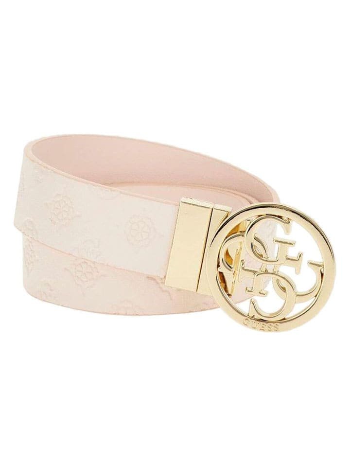 Guess Pasek w kolorze jasnoróżowym