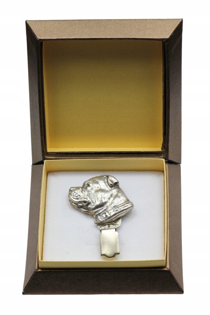 Staffordshire Bull Terrier broszka z klipsem w pud