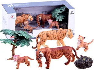 FIGURKI ZWIERZĄT ZESTAW SAFARI TYGRYS 4SZT - Figurki dla dzieci - miniaturka - grafika 1