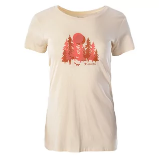 Koszulki sportowe damskie - Damska Koszulka z krótkim rękawem COLUMBIA DAISY DAYS SS GRAPHIC TE 1934592191 – Beżowy - grafika 1