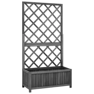 vidaXL Ogrodowa donica z kratką czarna 70x30x135 cm drewno jodłowe 316427 - Donice - miniaturka - grafika 1