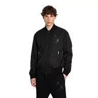 Kurtki męskie - Armani Exchange Męska kurtka Eagle z logo Nylon Bomber Shell Jacket, czarny, S - miniaturka - grafika 1