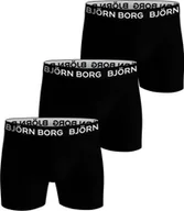 Majtki męskie - BJÖRN BORG bokserki męskie, 3-pak - Spodnie, bawełna stretch, logo w pasie czarny 2XL - miniaturka - grafika 1