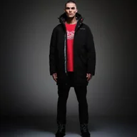 Kurtki i kamizelki sportowe męskie - Regatta Christian Lacroix Męska kurtka przeciwdeszczowa ocieplana długa Lauris Czarny, Rozmiar: 2XL - miniaturka - grafika 1