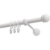 Karnisze - Karnisz DECASTYL Gałka Max z kółkami pojedynczy 160 cm Biały - miniaturka - grafika 1