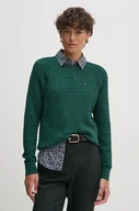 Swetry damskie - Tommy Hilfiger sweter bawełniany kolor zielony lekki WW0WW41142 - miniaturka - grafika 1