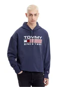 Bluzy męskie - Tommy Hilfiger Bluza Męska Tjm Reg Athletic Logo Hoodie Granatowa Dm0Dm15009 C87 Xl - miniaturka - grafika 1