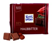 Czekolada - Ritter Sport, czekolada gorzka, 50% kakao, 100g - miniaturka - grafika 1