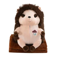 Maskotki i pluszaki - Jeżyk 3w1 z Poduszką i Kocykiem - Multifunkcyjna Maskotka dla Dzieci - miniaturka - grafika 1